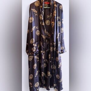 Luxurious Blue and Gold Women's Robe